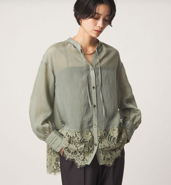 UNITED ARROWS green label relaxing「【結論シリーズ】ミルフィーユレースブラウス」|シャツ・ブラウス|