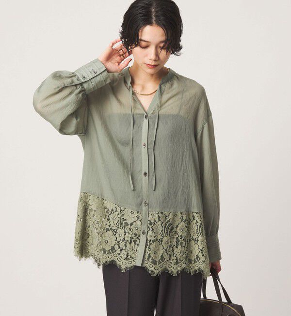 UNITED ARROWS green label relaxing「【結論シリーズ】ミルフィーユレースブラウス」|シャツ・ブラウス|