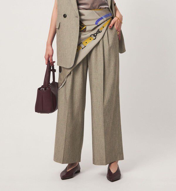 UNITED ARROWS green label relaxing「ニーハイワイドパンツ マシンウォッシャブル ストレッチ 帯電防止」|その他|BEIGE