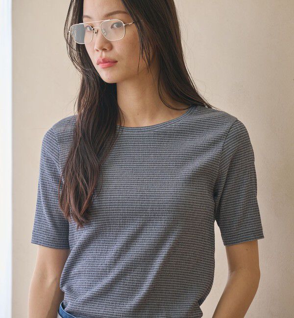 BEAUTY&YOUTH UNITED ARROWS「シャーリング コンパクト ボーダー Tシャツ」|Tシャツ・カットソー|