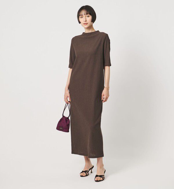 UNITED ARROWS「クレープ ストレート ワンピース ‐ウォッシャブル‐」|ワンピース|DK.BROWN