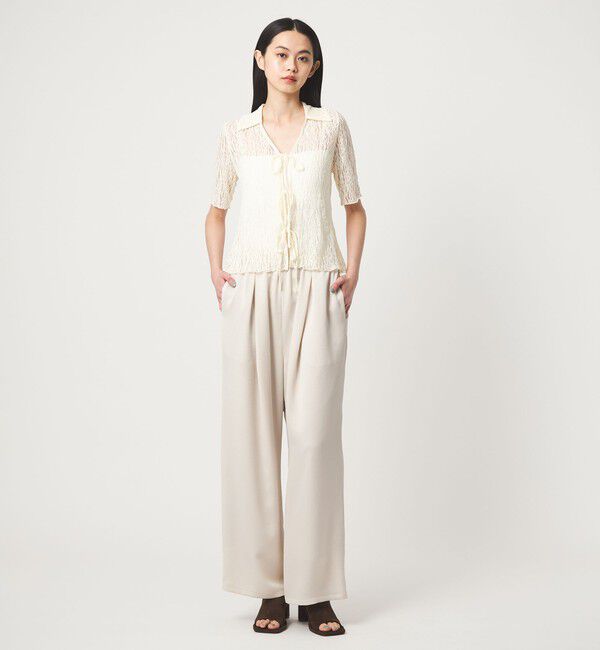 EMMEL REFINES「＜EMMEL REFINES＞カットレース リボン トップス」|Tシャツ・カットソー|