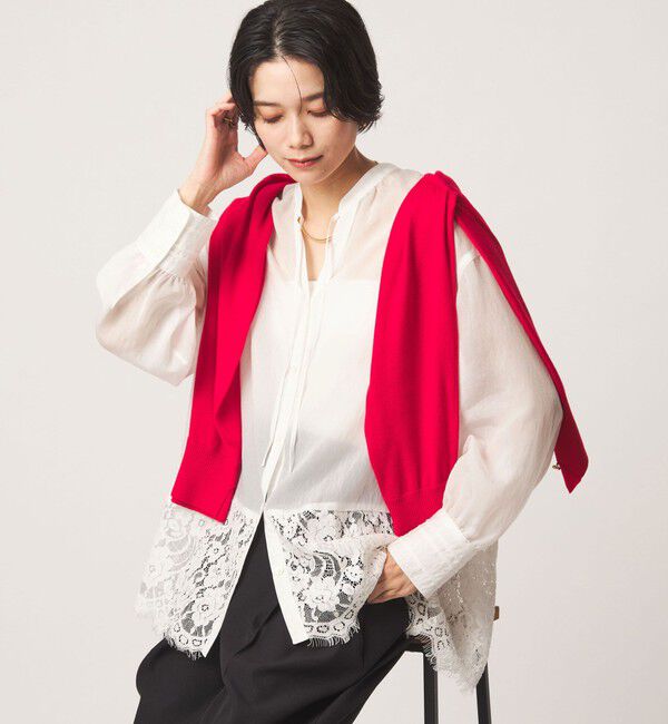 UNITED ARROWS green label relaxing「【結論シリーズ】ミルフィーユレースブラウス」|シャツ・ブラウス|