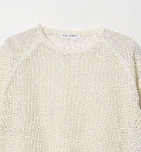BEAUTY&YOUTH UNITED ARROWS「メッシュ ラグランスリーブ ニットプルオーバー ウォッシャブル」|ニット・セーター|