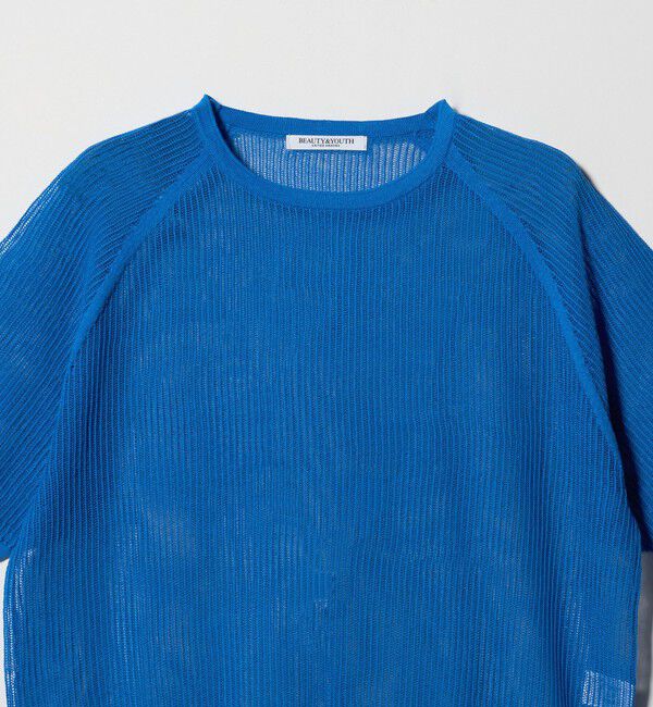 BEAUTY&YOUTH UNITED ARROWS「メッシュ ラグランスリーブ ニットプルオーバー ウォッシャブル」|ニット・セーター|