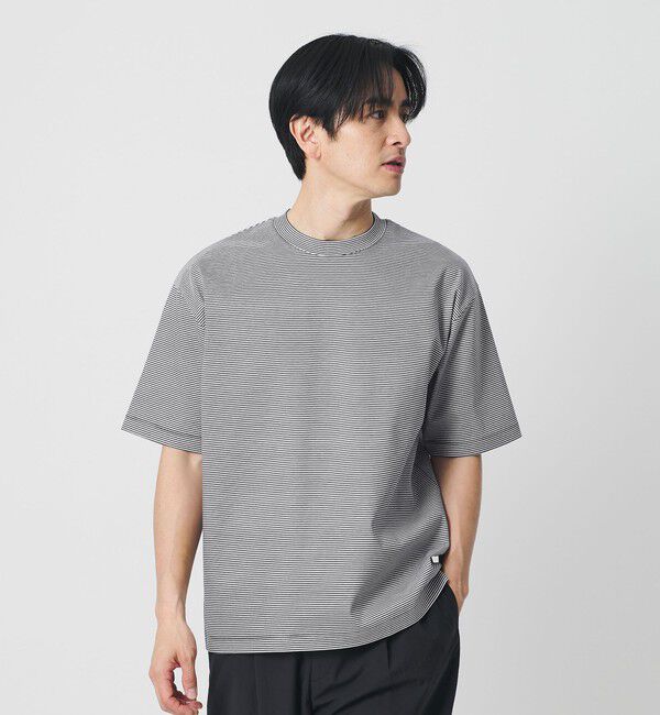 BEAUTY&YOUTH UNITED ARROWS「クール デオドラント クルーネック ボーダー Tシャツ 接触冷感 抗菌防臭」|Tシャツ・カットソー|