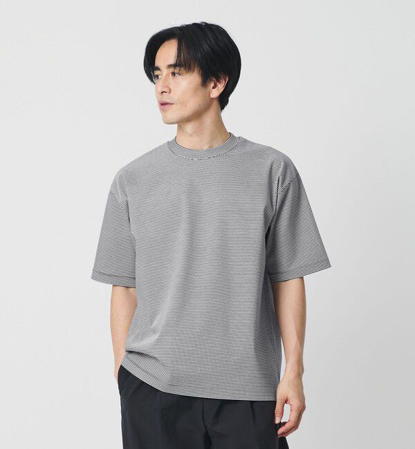 BEAUTY&YOUTH UNITED ARROWS「クール デオドラント クルーネック ボーダー Tシャツ 接触冷感 抗菌防臭」|Tシャツ・カットソー|