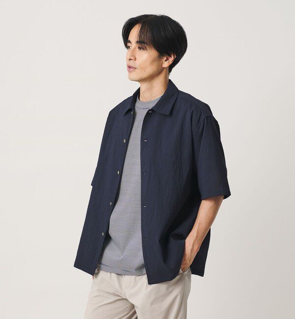 BEAUTY&YOUTH UNITED ARROWS「クール デオドラント クルーネック ボーダー Tシャツ 接触冷感 抗菌防臭」|Tシャツ・カットソー|