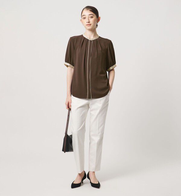 UNITED ARROWS「バイカラーパイピング ショートスリーブ ブラウス」|シャツ・ブラウス|