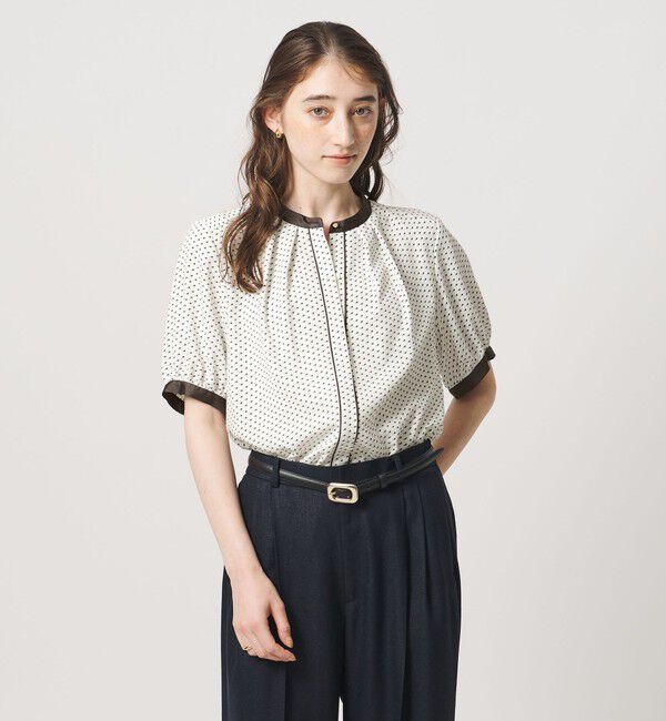 UNITED ARROWS「バイカラーパイピング ショートスリーブ ブラウス」|シャツ・ブラウス|