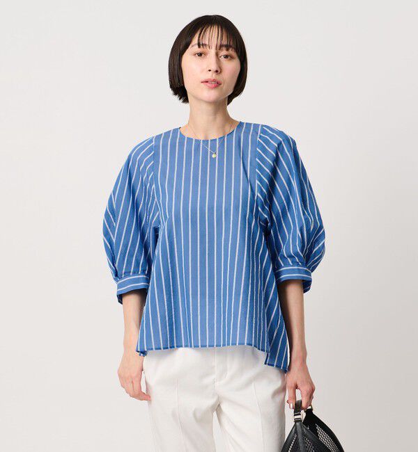 UNITED ARROWS「クリーン ストライプ マリン ブラウス ‐ウォッシャブル‐」|シャツ・ブラウス|