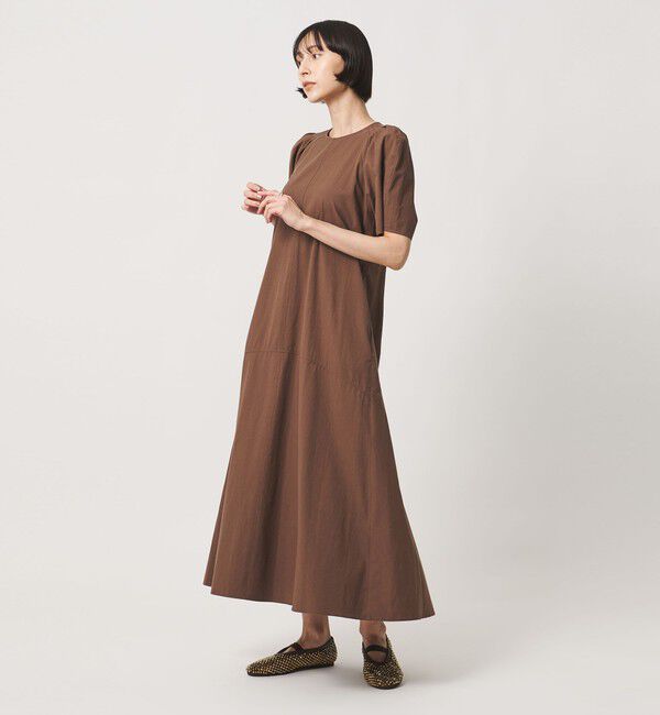 UNITED ARROWS「パフスリーブ フレアワンピース ‐ウォッシャブル‐」|ワンピース|DK.BROWN