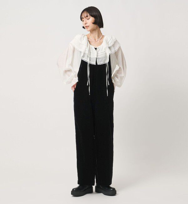 UNITED ARROWS「ベルベット サロペットパンツ」|オールインワン|