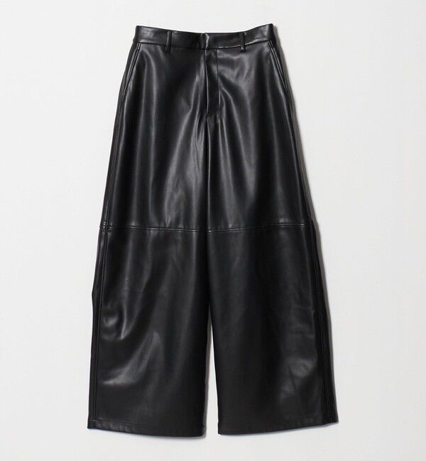 UNITED ARROWS「レザーライク ワイドパンツ‐ウォッシャブル‐」|その他|BLACK