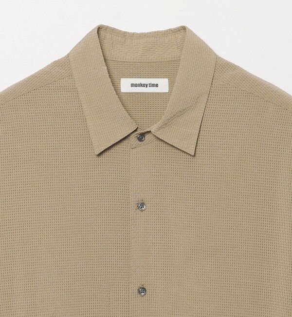 MONKEY TIME「シアー グリッド シャツ」|シャツ・ブラウス|