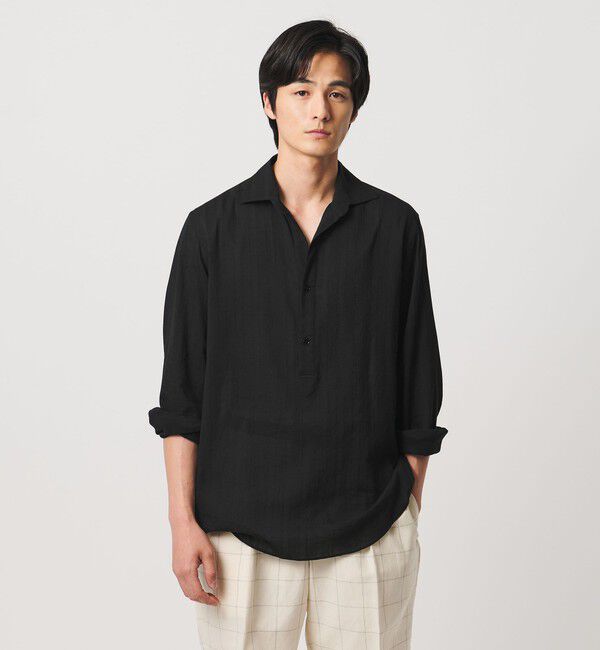 UNITED ARROWS「コードストライプ プルオーバー シャツ」|シャツ・ブラウス|