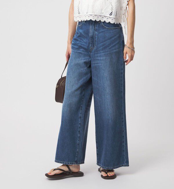 UNITED ARROWS green label relaxing「＜スタイリスト兵藤千尋さんコラボ＞ワイド ライト デニム 接触冷感」|デニム|