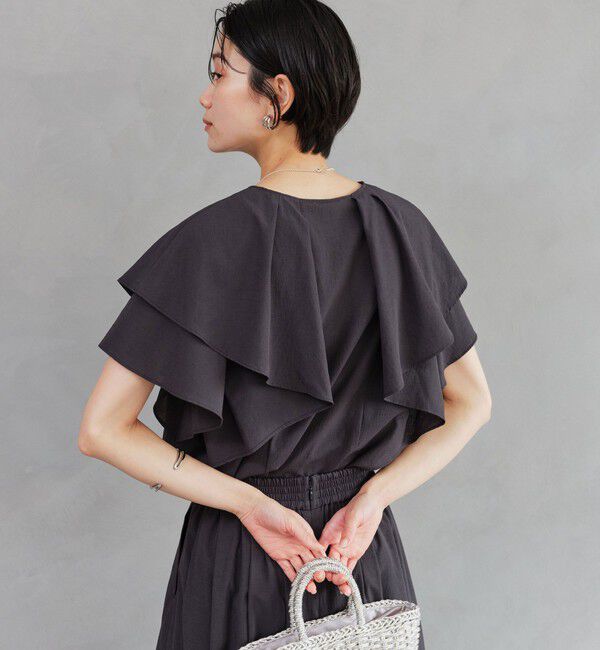 UNITED ARROWS green label relaxing「Breeze Cool  ラッフル ブラウス マシンウォッシャブル 吸水速乾 通気性 UVカット」|シャツ・ブラウス|