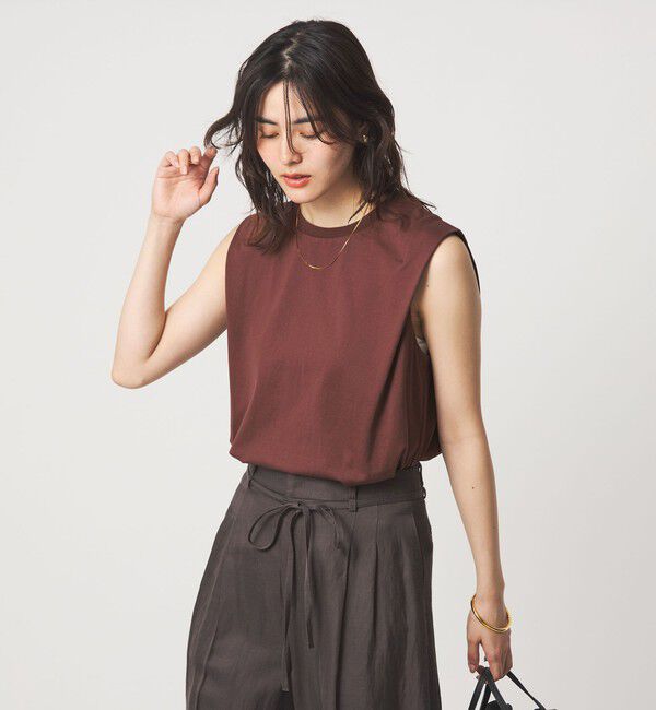 UNITED ARROWS green label relaxing「ショルダータック ノースリーブ プルオーバー カットソー」|Tシャツ・カットソー|MD.BROWN