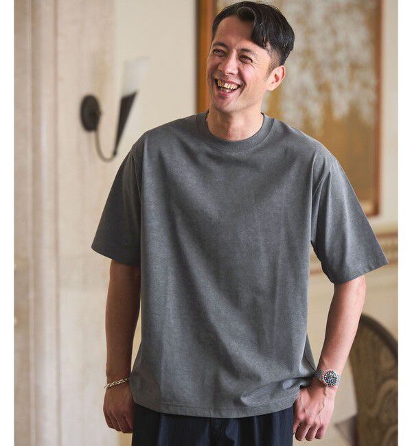 UNITED ARROWS green label relaxing「【WEB限定】スノーフェード 半袖 クルーネック Tシャツ -吸水速乾-」|Tシャツ・カットソー|BLACK