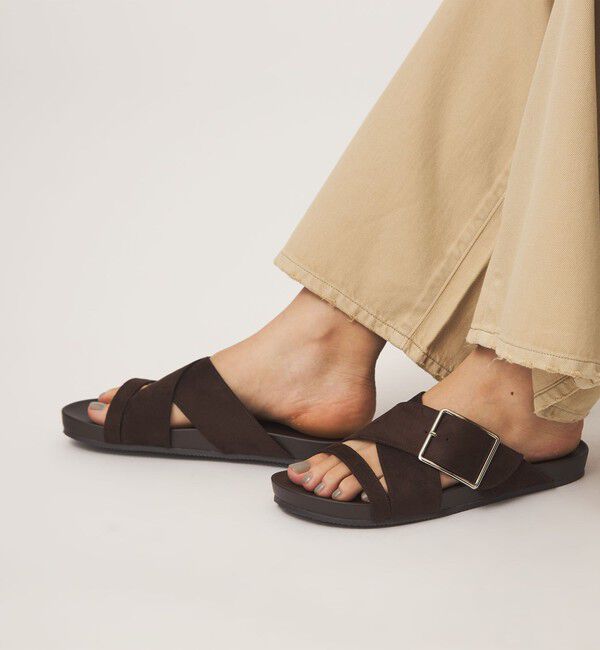 UNITED ARROWS green label relaxing「ビッグバックル フラットサンダル」|サンダル|