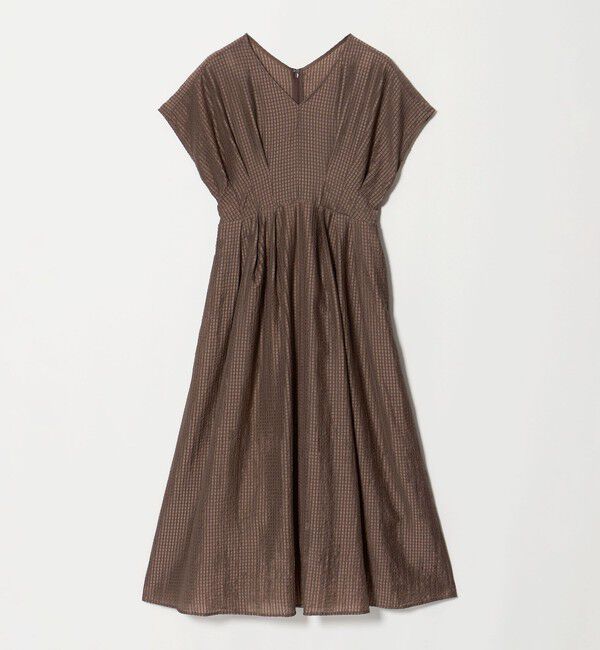UNITED ARROWS green label relaxing「シアー チェック フレンチスリーブ ワンピース」|ワンピース|