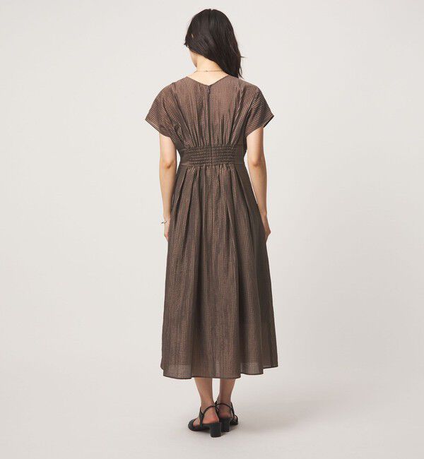 UNITED ARROWS green label relaxing「シアー チェック フレンチスリーブ ワンピース」|ワンピース|