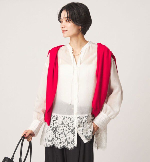 UNITED ARROWS green label relaxing「【結論シリーズ】ミルフィーユレースブラウス」|シャツ・ブラウス|