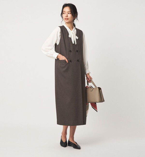 UNITED ARROWS green label relaxing「ネップツイル ジャンパースカート マシンウォッシャブル」|ジャンパースカート|DK.GRAY