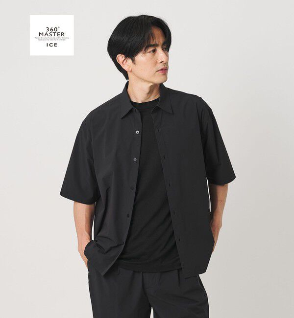 BEAUTY&YOUTH UNITED ARROWS「360&deg;MASTER ICE ショートスリーブ シャツ セットアップ対応 接触冷感 ストレッチ 撥水 UVカット」|シャツ・ブラウス|BLACK