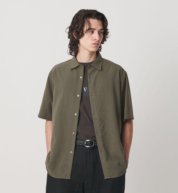 BEAUTY&YOUTH UNITED ARROWS「ライト ウェーブ トリクシオン レギュラー シャツ GRANDE TAPERD型」|シャツ・ブラウス|DK.GREEN