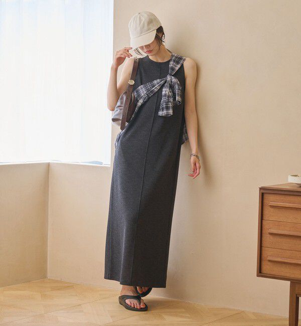 BEAUTY&YOUTH UNITED ARROWS「ポリエステル アメリカンスリーブ ワンピース」|ワンピース|DK.GRAY
