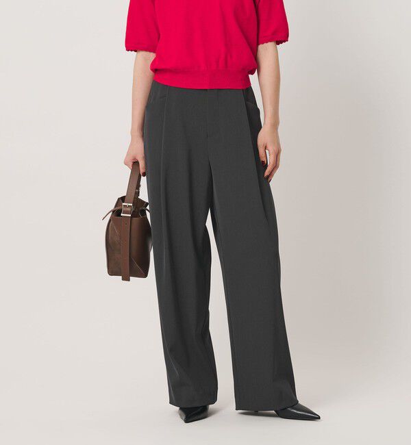 BEAUTY&YOUTH UNITED ARROWS「ポリエステルブレンド バックゴム ワイドパンツ ウォッシャブル 吸水速乾 防シワ」|その他|DK.GRAY