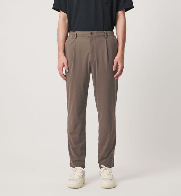 UNITED ARROWS「ナイロン/ポリウレタン エコニール 1プリーツ ハーフギャザー イージーパンツ タテヨコストレッチ」|チノ|