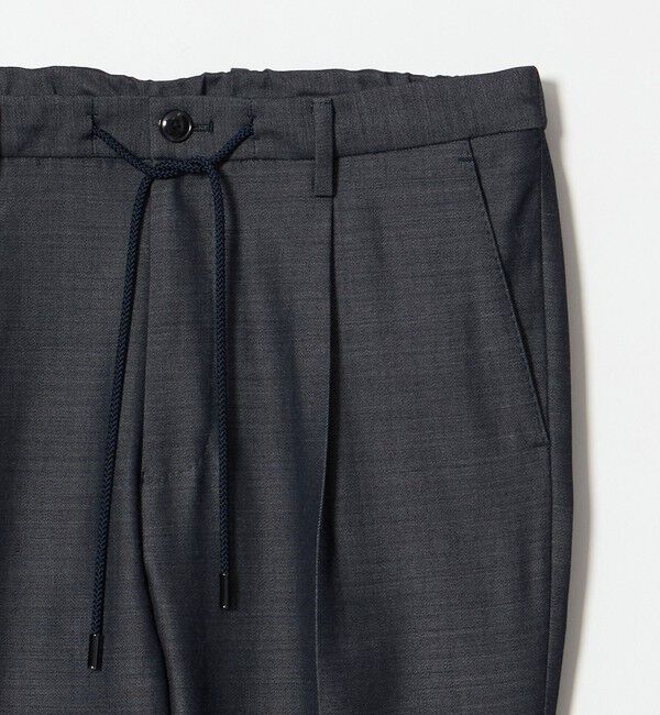 UNITED ARROWS「＜SOVEREIGN＞ グレー シャンブレー ハーフギャザー イージースラックス」|チノ|