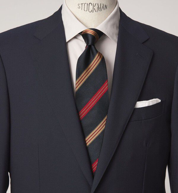 UNITED ARROWS green label relaxing「GLR シルク2 8.0cm ストライプ3 ネクタイ」|ネクタイ・蝶ネクタイ|NAVY