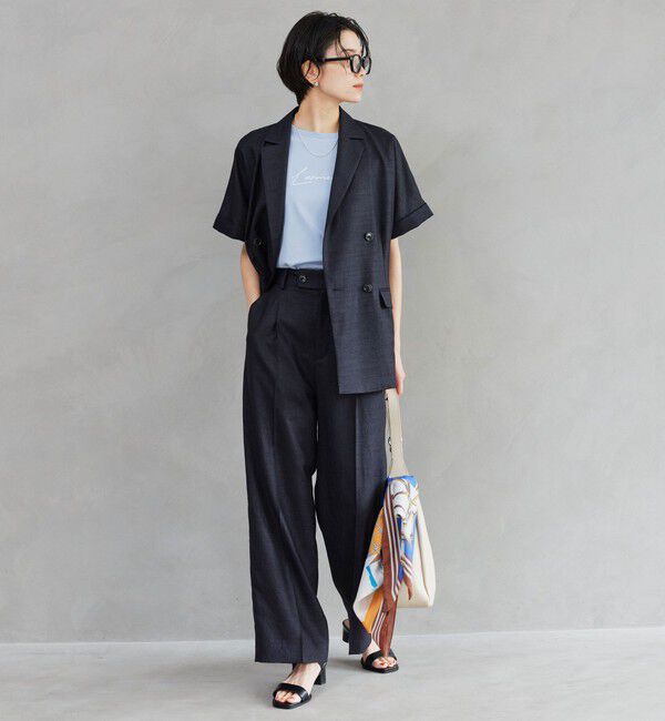UNITED ARROWS green label relaxing「［size SHORTあり］ライト リネンライク ハーフスリーブ ジャケット UVカット 通気性」|テーラードジャケット|