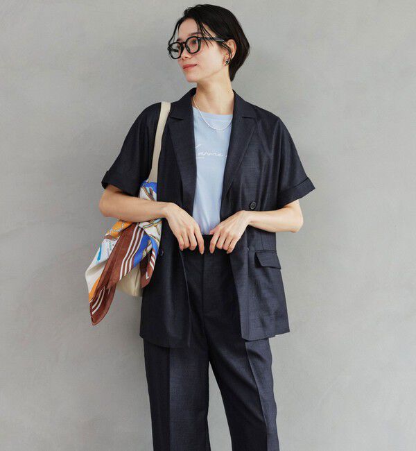 UNITED ARROWS green label relaxing「［size SHORTあり］ライト リネンライク ハーフスリーブ ジャケット UVカット 通気性」|テーラードジャケット|
