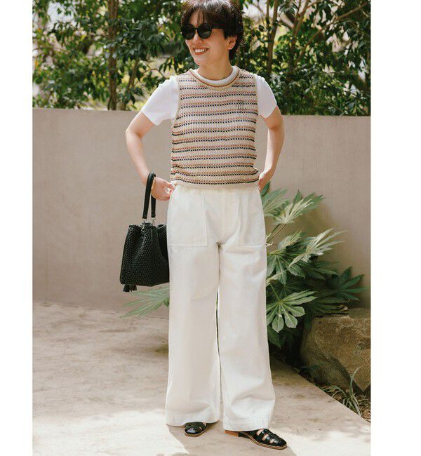 UNITED ARROWS green label relaxing「＜スタイリスト兵藤千尋さんコラボ＞ベイカー ライト デニム 接触冷感」|デニム|OFF WHITE