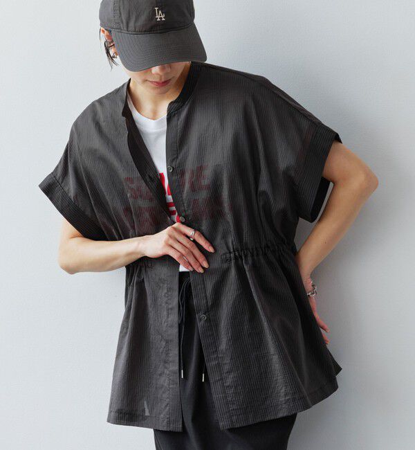 UNITED ARROWS green label relaxing「【結論シリーズ】ギャザーハイウエストブラウス」|シャツ・ブラウス|BLACK