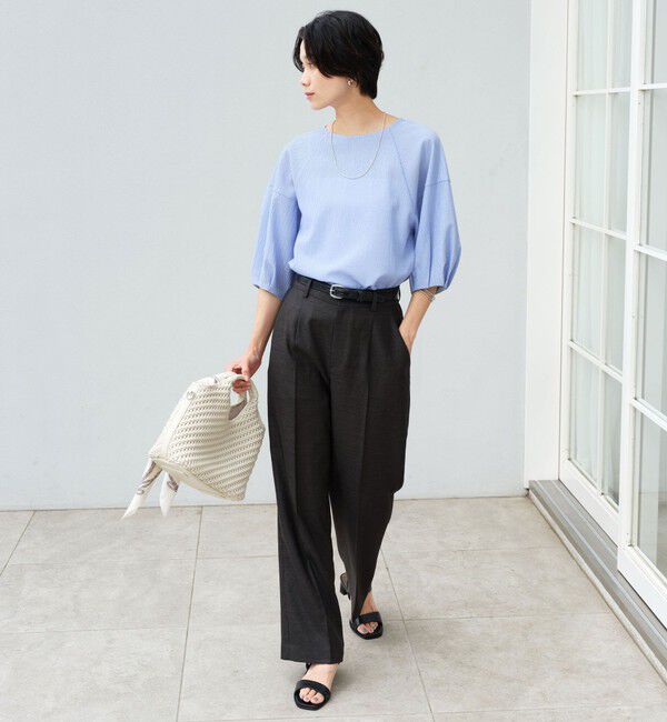 UNITED ARROWS green label relaxing「［size SHORT/TALLあり］リネンライク セミフレア パンツ 」|その他|
