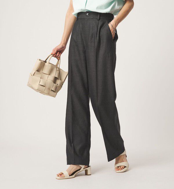 UNITED ARROWS green label relaxing「［size SHORT/TALLあり］リネンライク セミフレア パンツ 」|その他|