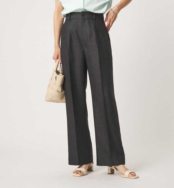 UNITED ARROWS green label relaxing「［size SHORT/TALLあり］リネンライク セミフレア パンツ 」|その他|