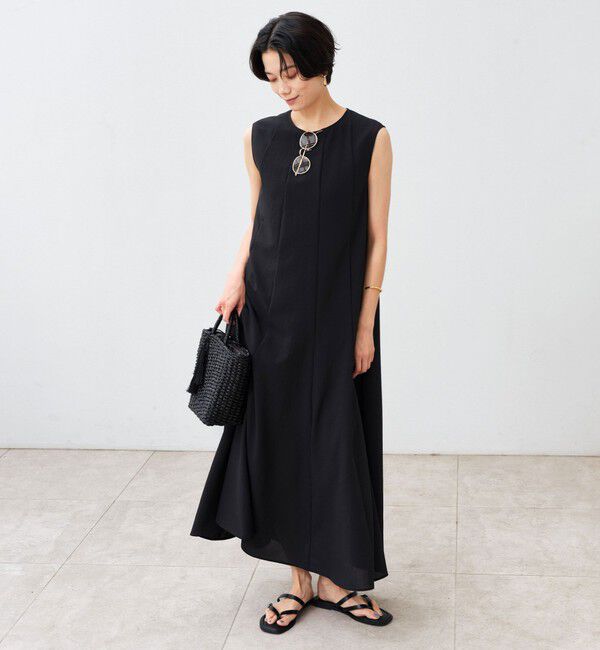 UNITED ARROWS green label relaxing「［size SHORT/TALLあり］ドライクロス ワンピース マシンウォッシャブル 通気性」|ワンピース|BLACK