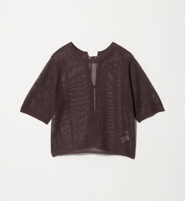 UNITED ARROWS green label relaxing「メッシュ クルーネック リボン ショートスリーブ ニット」|ニット・セーター|