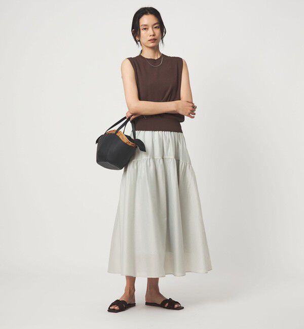 UNITED ARROWS green label relaxing「シアー ラウンド キリカエ ギャザー スカート」|フレア|