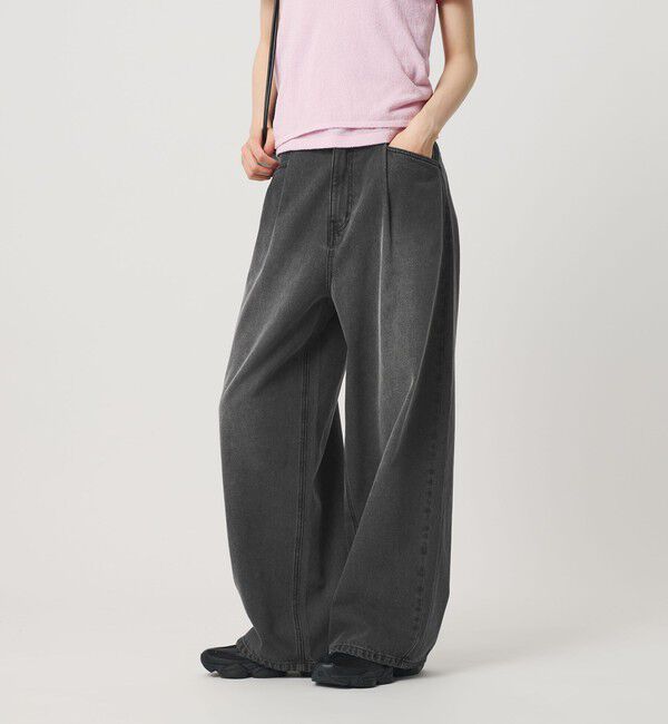 BEAUTY&YOUTH UNITED ARROWS「【WEB限定】タックワイド デニムパンツ」|デニム|MD.GRAY