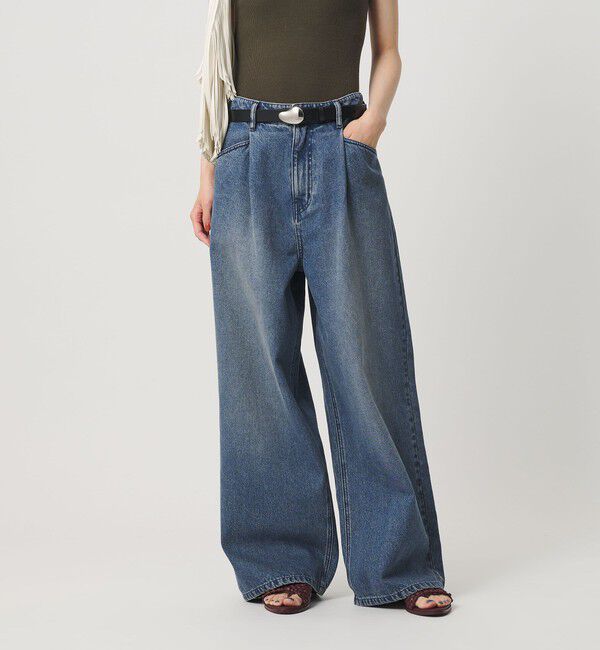 BEAUTY&YOUTH UNITED ARROWS「【WEB限定】タックワイド デニムパンツ」|デニム|