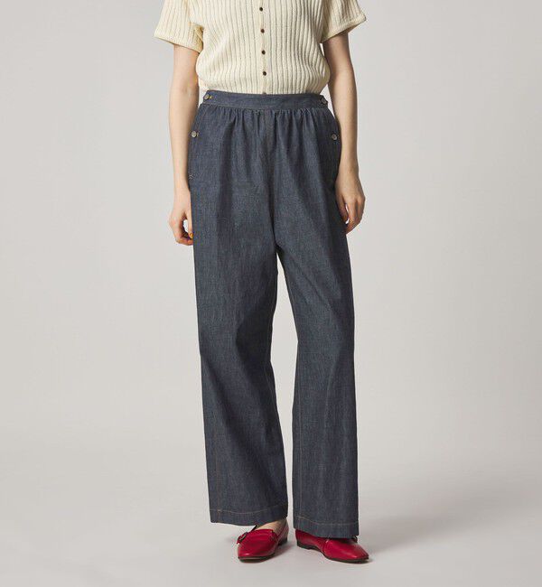 STEVEN ALAN「＜Steven Alan＞ライトオンスデニム ワイドパンツ」|デニム|NAVY