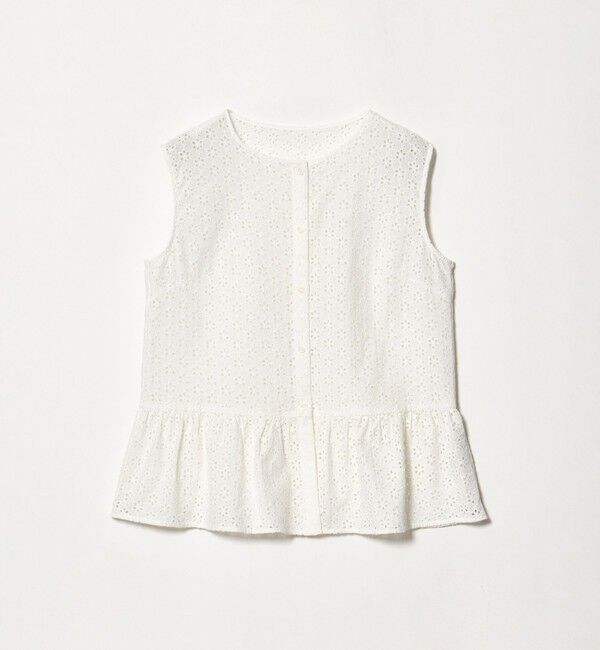BEAUTY&YOUTH UNITED ARROWS「エンブロイダリー ペプラム ノースリーブ チュニック ウォッシャブル」|シャツ・ブラウス|